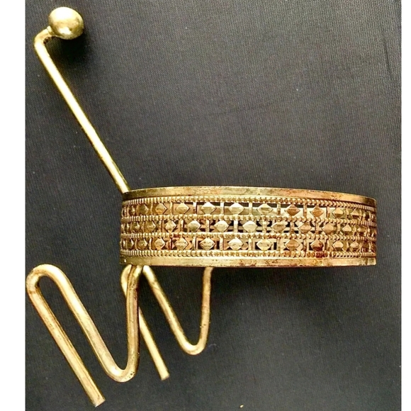 Vintage Anchor Hocking Festive Pattern 22k Gold/White Chip & Dip Set MCM - Picture 7 of 15